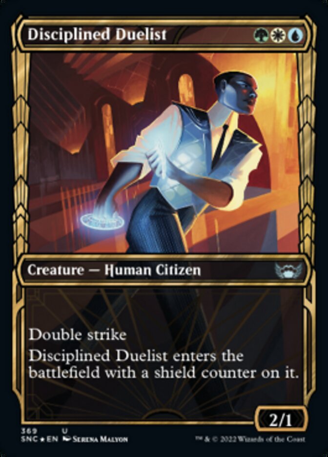 Disciplined Duelist (Showcase Golden Age Gilded Foil) [Streets of New Capenna] | Game Master's Emporium (The New GME)