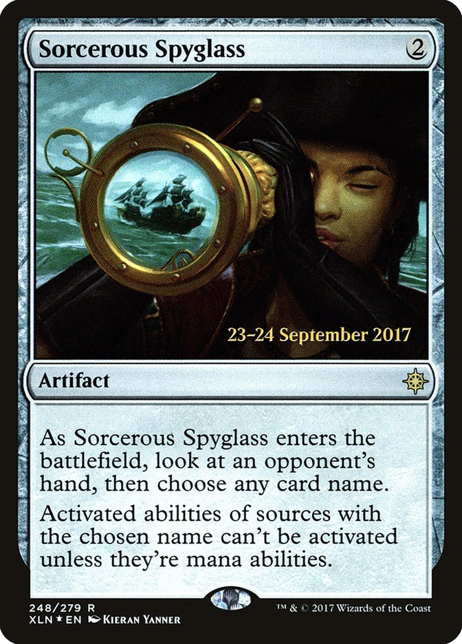 Sorcerous Spyglass [Ixalan Prerelease Promos] | Game Master's Emporium (The New GME)