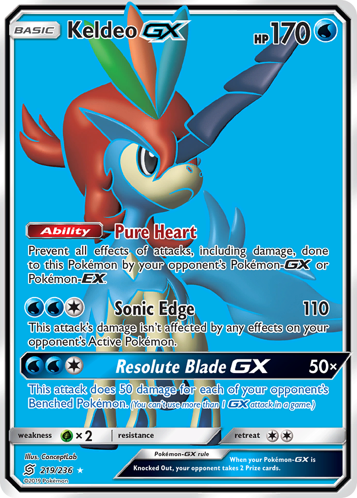 Keldeo GX (219/236) [Sun & Moon: Unified Minds] | Game Master's Emporium (The New GME)