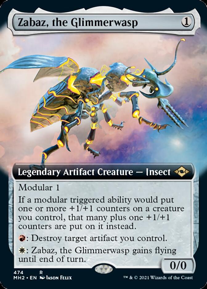 Zabaz, the Glimmerwasp (Extended Art) [Modern Horizons 2] | Game Master's Emporium (The New GME)