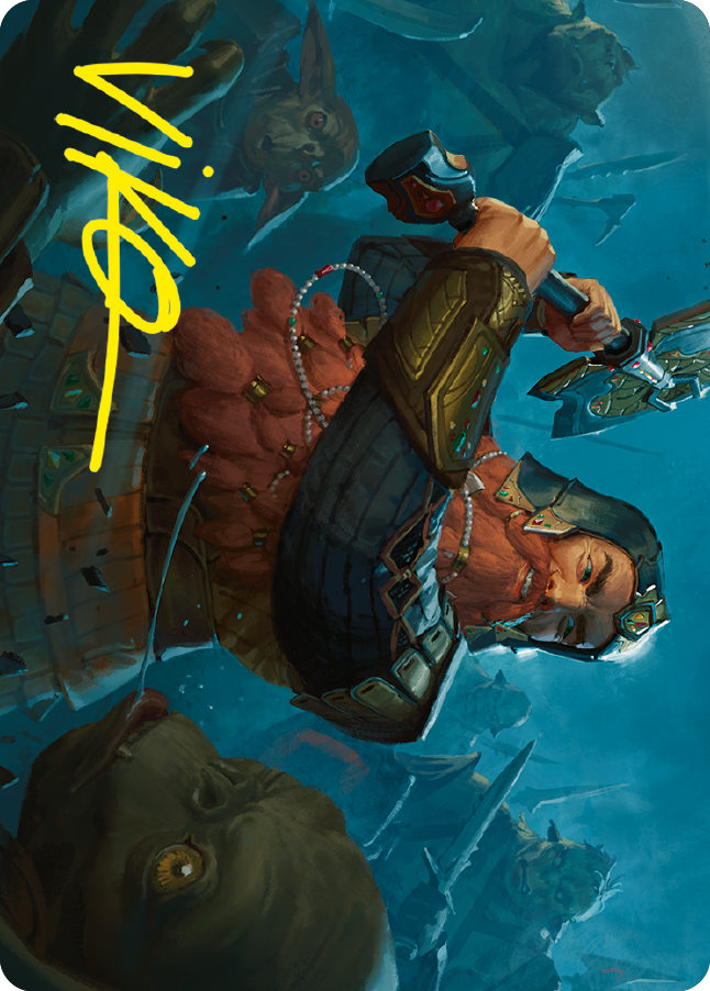Gimli, Counter of Kills Art Card (10/81) (Gold-Stamped Signature) [The Lord of the Rings: Tales of Middle-earth Art Series] | Game Master's Emporium (The New GME)
