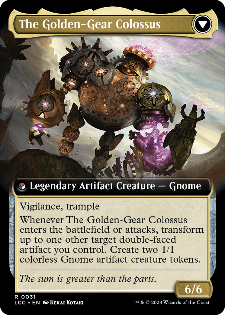 Tetzin, Gnome Champion // The Golden-Gear Colossus (Extended Art) [The Lost Caverns of Ixalan Commander] | Game Master's Emporium (The New GME)