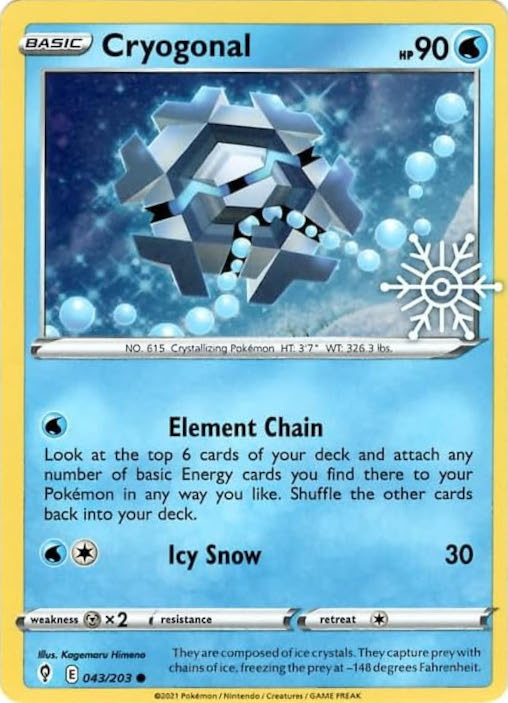 Cryogonal (043/203) (Holiday Calendar) [Sword & Shield: Evolving Skies] | Game Master's Emporium (The New GME)