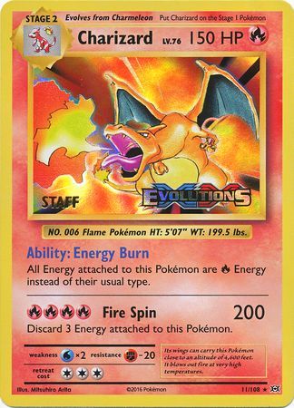 Charizard (11/108) (XY Evolutions Staff Prerelease) [XY: Black Star Promos] | Game Master's Emporium (The New GME)