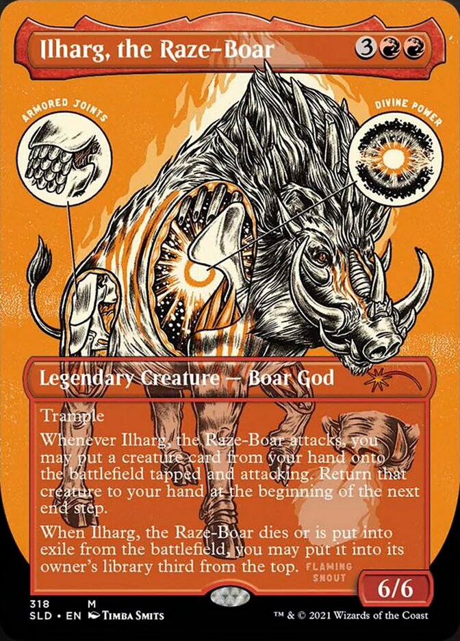 Ilharg, the Raze-Boar (Borderless Foil Etched) [Secret Lair Drop Series] | Game Master's Emporium (The New GME)