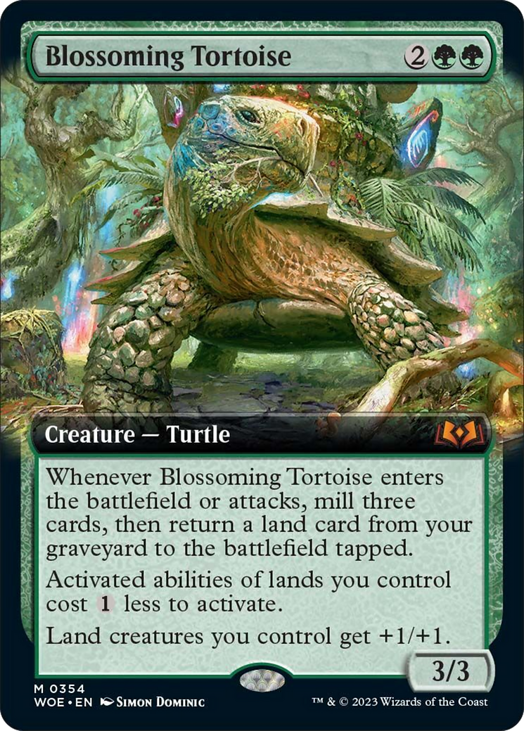 Blossoming Tortoise (Extended Art) [Wilds of Eldraine] | Game Master's Emporium (The New GME)