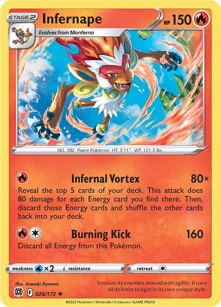 Infernape (026/172) (Theme Deck Exclusive) [Sword & Shield: Brilliant Stars] | Game Master's Emporium (The New GME)