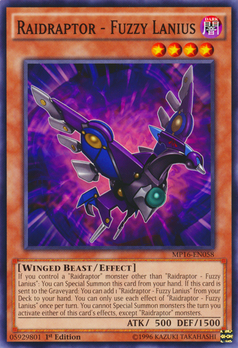 Raidraptor - Fuzzy Lanius [MP16-EN058] Common | Game Master's Emporium (The New GME)