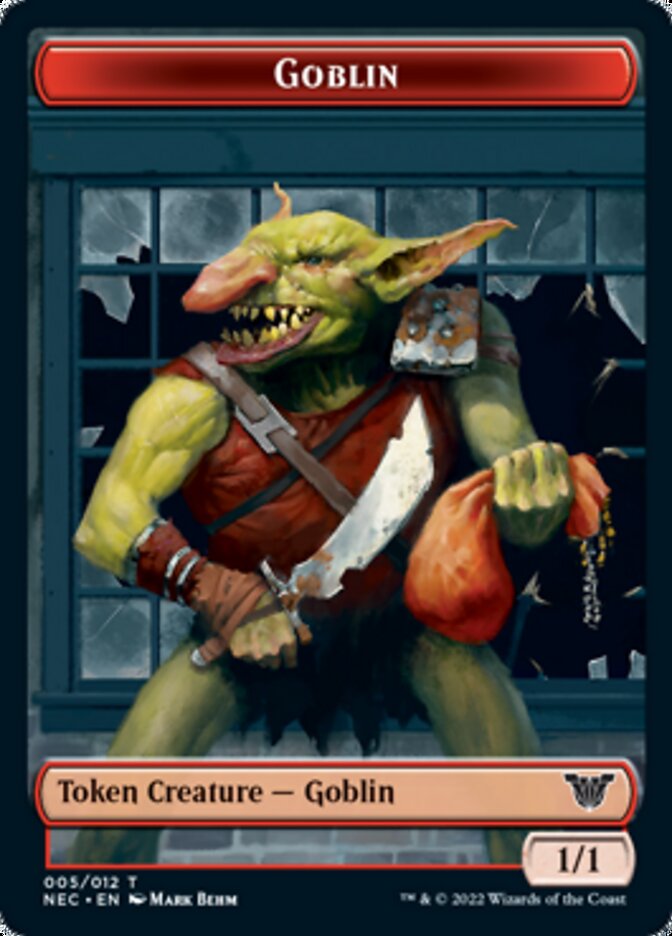 Smoke Blessing // Goblin Double-Sided Token [Kamigawa: Neon Dynasty Commander Tokens] | Game Master's Emporium (The New GME)