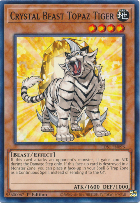 Crystal Beast Topaz Tiger [LDS1-EN096] Common | Game Master's Emporium (The New GME)