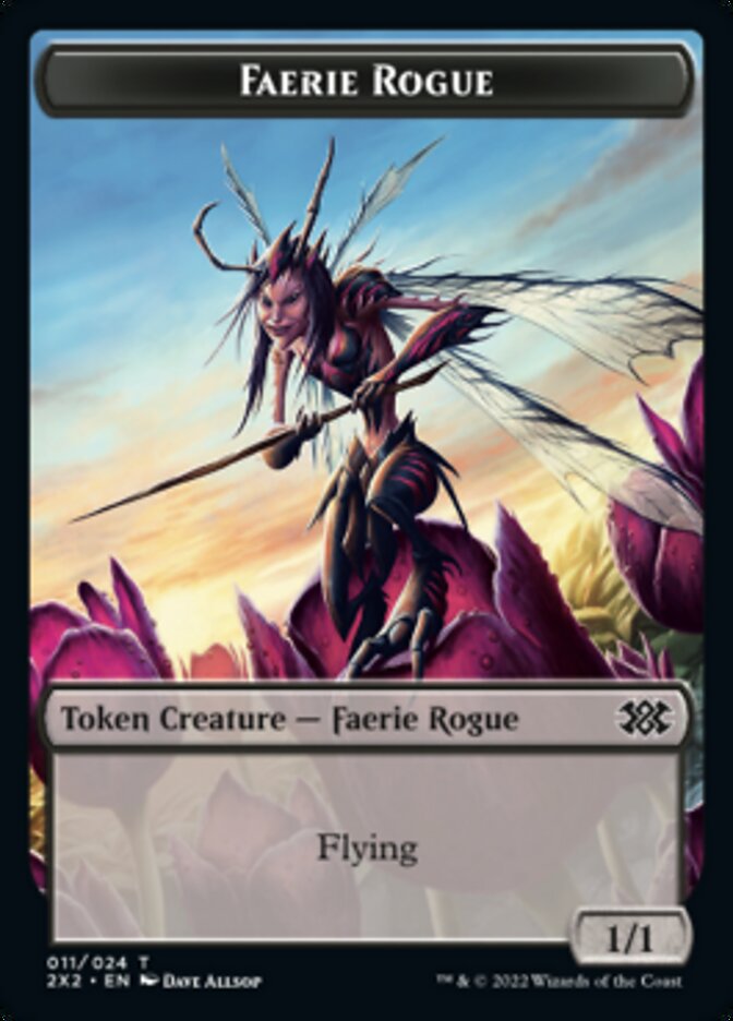 Faerie Rogue // Monk Double-Sided Token [Double Masters 2022 Tokens] | Game Master's Emporium (The New GME)