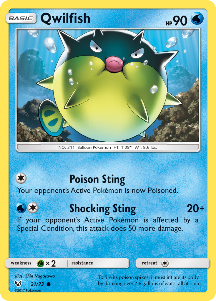 Qwilfish (21/73) [Sun & Moon: Shining Legends] | Game Master's Emporium (The New GME)