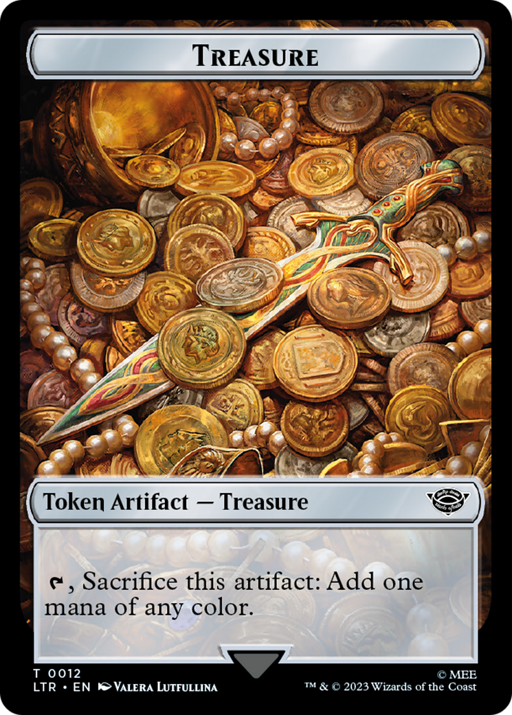 Treasure // Wraith Double-Sided Token [The Lord of the Rings: Tales of Middle-Earth Commander Tokens] | Game Master's Emporium (The New GME)