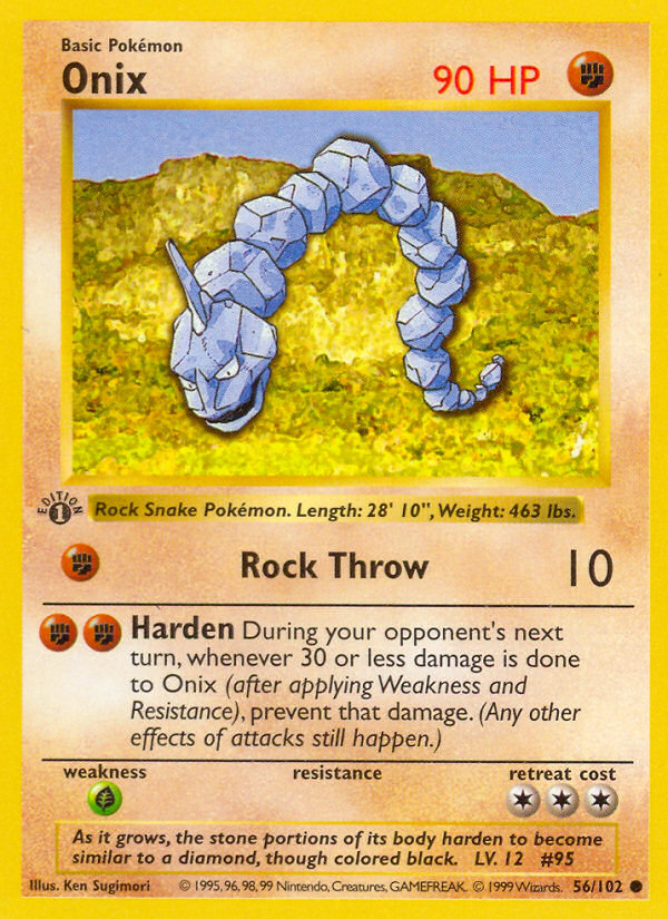 Onix (56/102) (Shadowless) [Base Set 1st Edition] | Game Master's Emporium (The New GME)