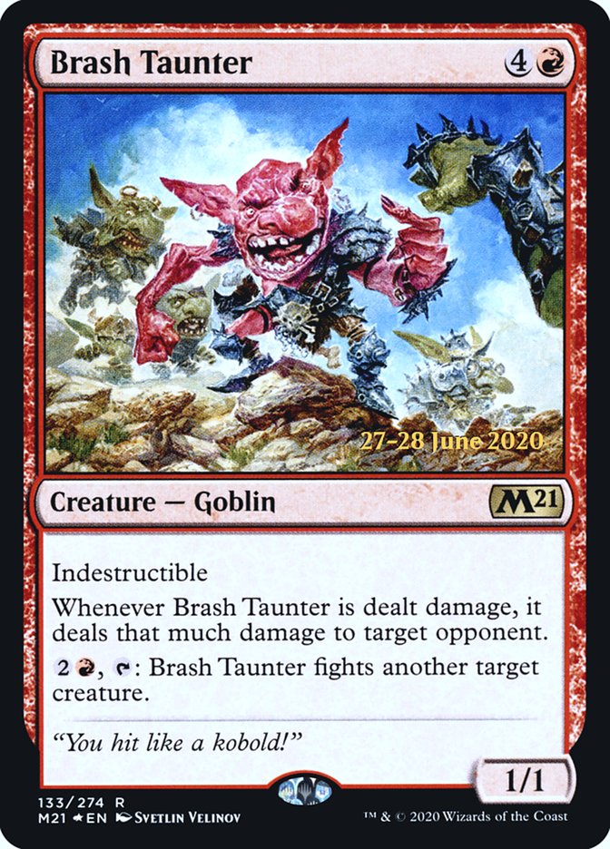 Brash Taunter [Core Set 2021 Prerelease Promos] | Game Master's Emporium (The New GME)