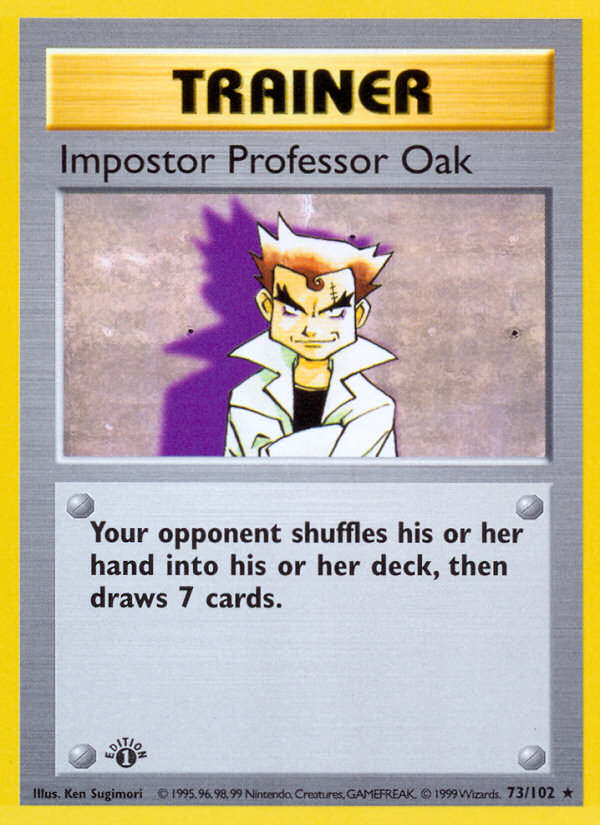 Impostor Professor Oak (73/102) (Shadowless) [Base Set 1st Edition] | Game Master's Emporium (The New GME)