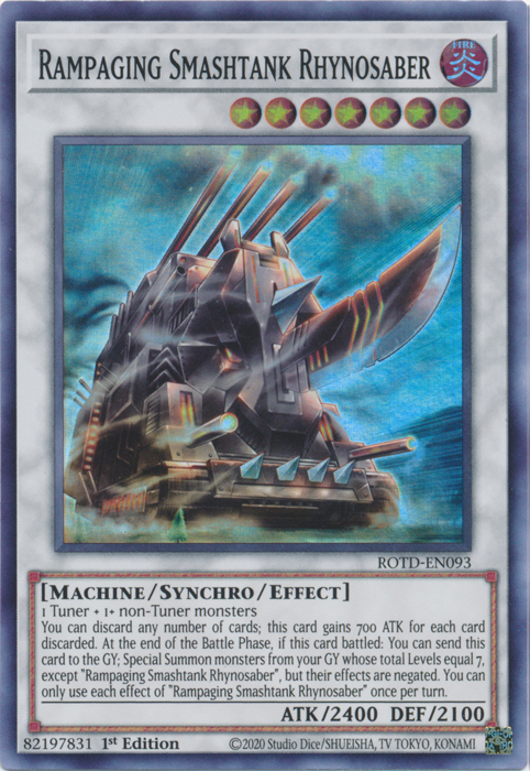 Rampaging Smashtank Rhynosaber [ROTD-EN093] Super Rare | Game Master's Emporium (The New GME)