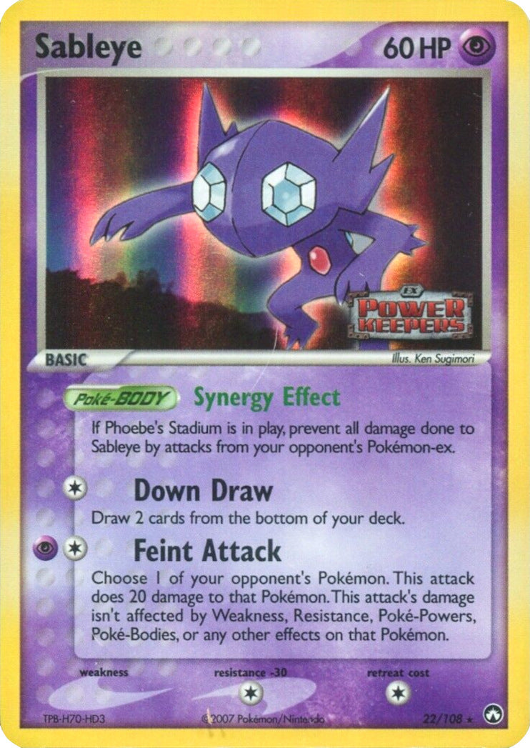 Sableye (22/108) (Stamped) [EX: Power Keepers] | Game Master's Emporium (The New GME)