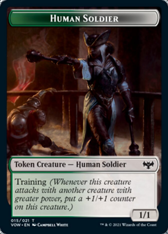 Zombie (008) // Human Soldier Double-Sided Token [Innistrad: Crimson Vow Tokens] | Game Master's Emporium (The New GME)