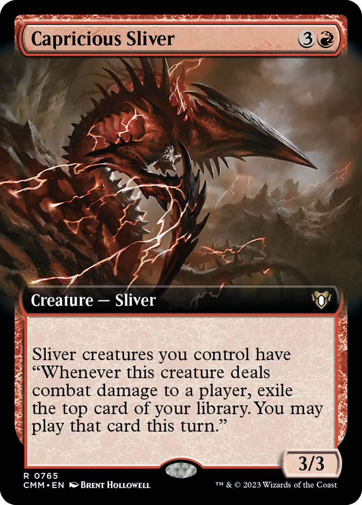 Capricious Sliver (Extended Art) [Commander Masters] | Game Master's Emporium (The New GME)