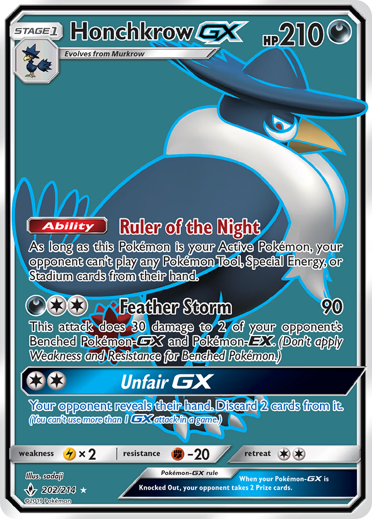 Honchkrow GX (202/214) [Sun & Moon: Unbroken Bonds] | Game Master's Emporium (The New GME)