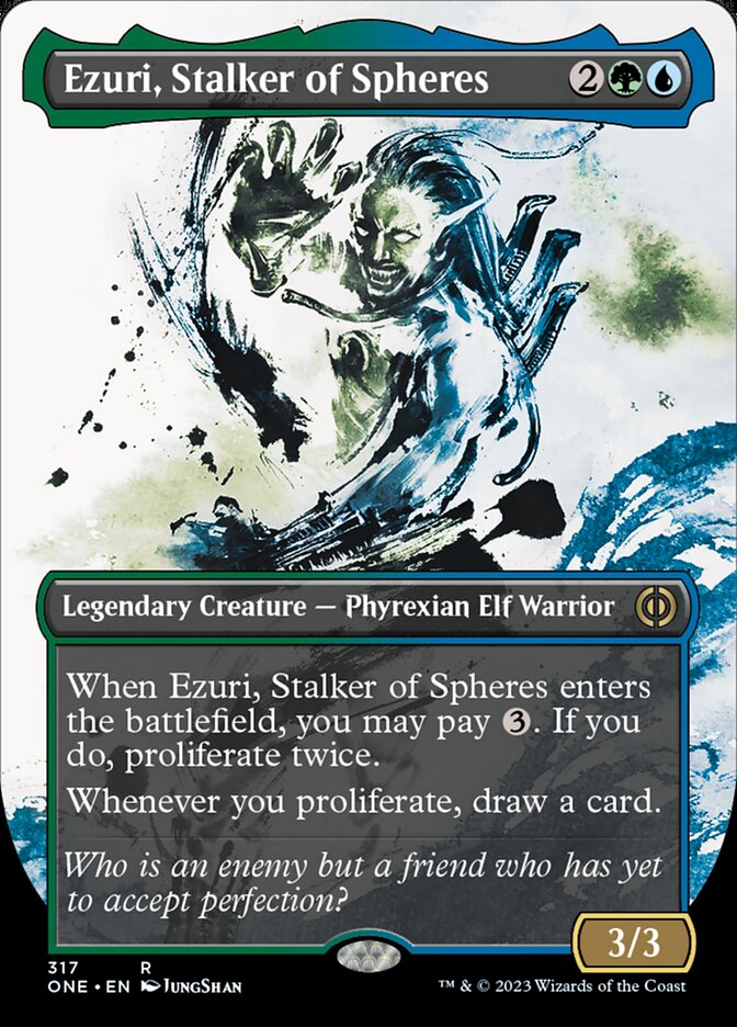 Ezuri, Stalker of Spheres (Borderless Ichor) [Phyrexia: All Will Be One] | Game Master's Emporium (The New GME)