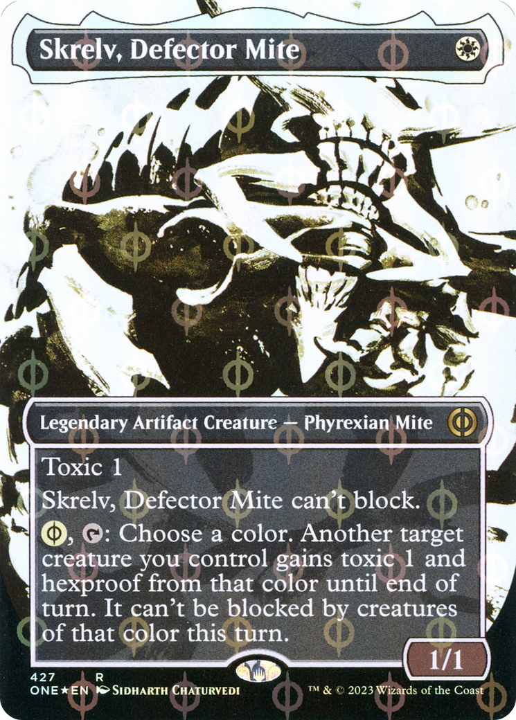Skrelv, Defector Mite (Borderless Ichor Step-and-Compleat Foil) [Phyrexia: All Will Be One] | Game Master's Emporium (The New GME)