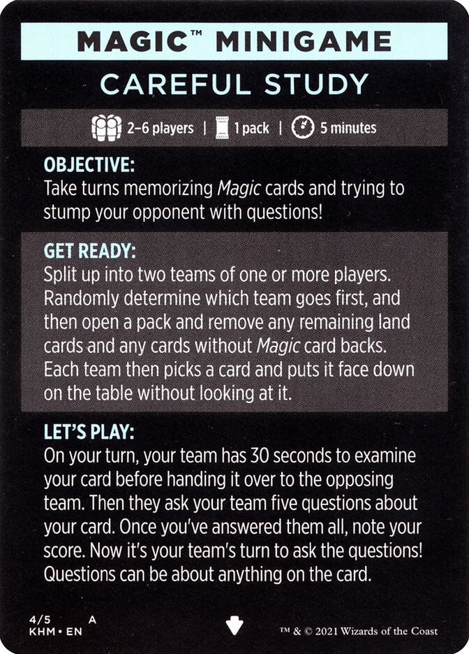 Careful Study (Magic Minigame) [Kaldheim Minigame] | Game Master's Emporium (The New GME)