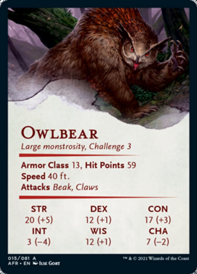 Owlbear Art Card [Dungeons & Dragons: Adventures in the Forgotten Realms Art Series] | Game Master's Emporium (The New GME)