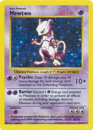 Mewtwo (10/102) [Base Set Shadowless Unlimited] | Game Master's Emporium (The New GME)