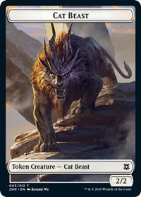 Cat Beast // Construct Double-Sided Token [Zendikar Rising Tokens] | Game Master's Emporium (The New GME)
