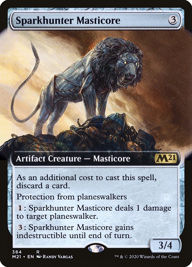 Sparkhunter Masticore (Extended Art) [Core Set 2021] | Game Master's Emporium (The New GME)