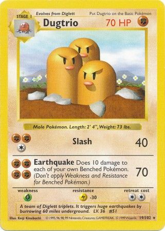 Dugtrio (19/102) [Base Set Shadowless Unlimited] | Game Master's Emporium (The New GME)