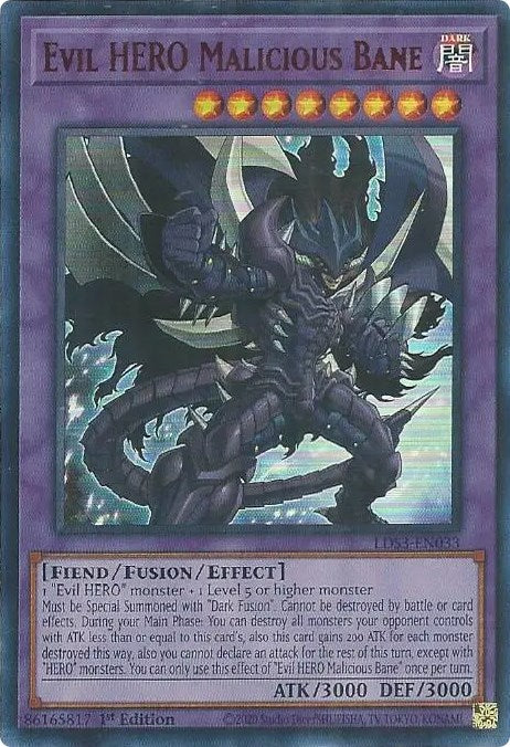 Evil HERO Malicious Bane (Red) [LDS3-EN033] Ultra Rare | Game Master's Emporium (The New GME)