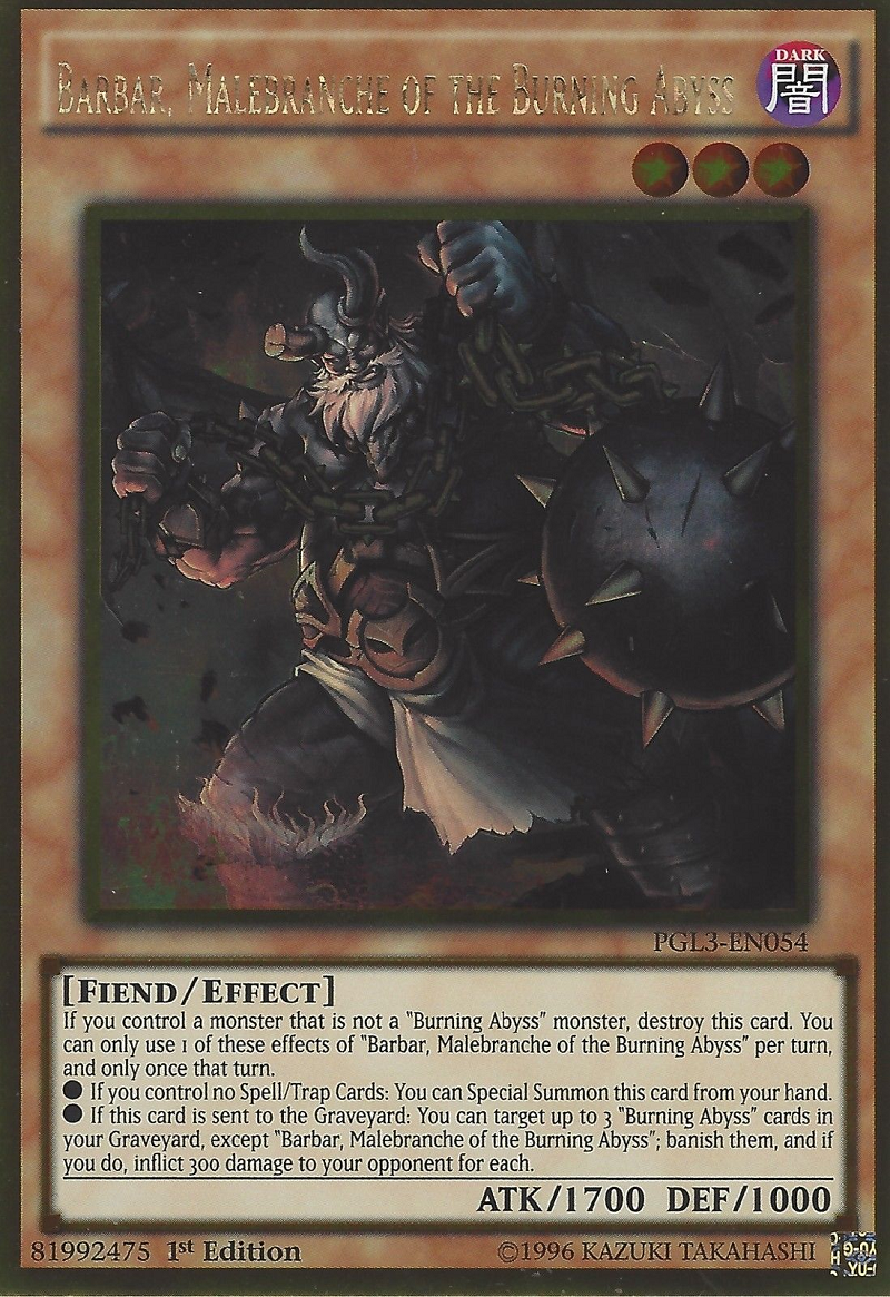 Barbar, Malebranche of the Burning Abyss [PGL3-EN054] Gold Rare | Game Master's Emporium (The New GME)