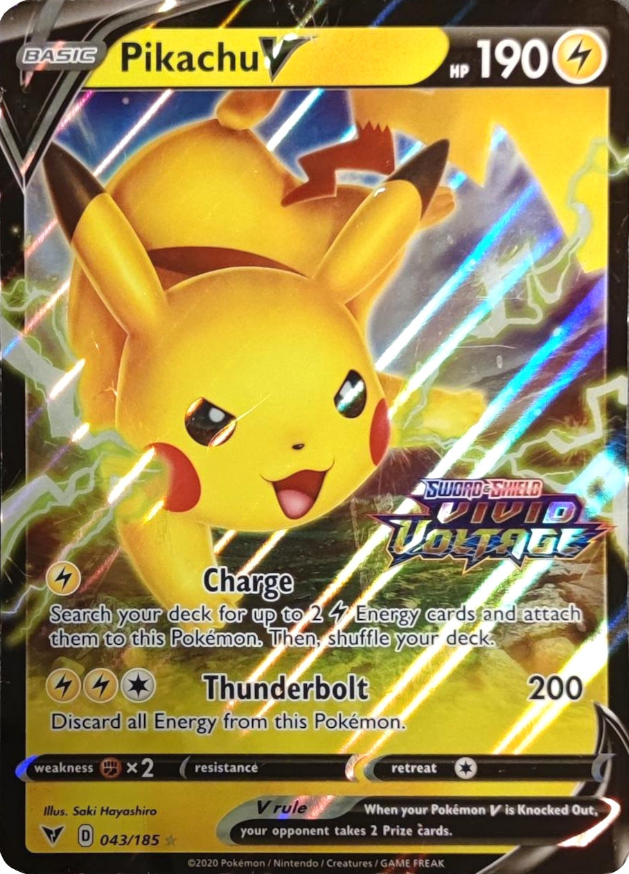 Pikachu V (043/185) (Vivid Voltage Stamp) [Sword & Shield: Vivid Voltage] | Game Master's Emporium (The New GME)