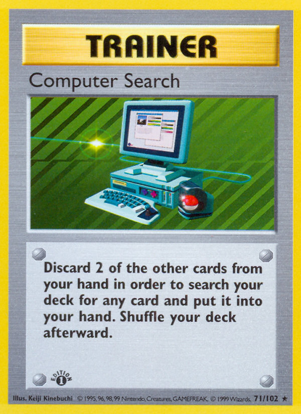 Computer Search (71/102) (Shadowless) [Base Set 1st Edition] | Game Master's Emporium (The New GME)