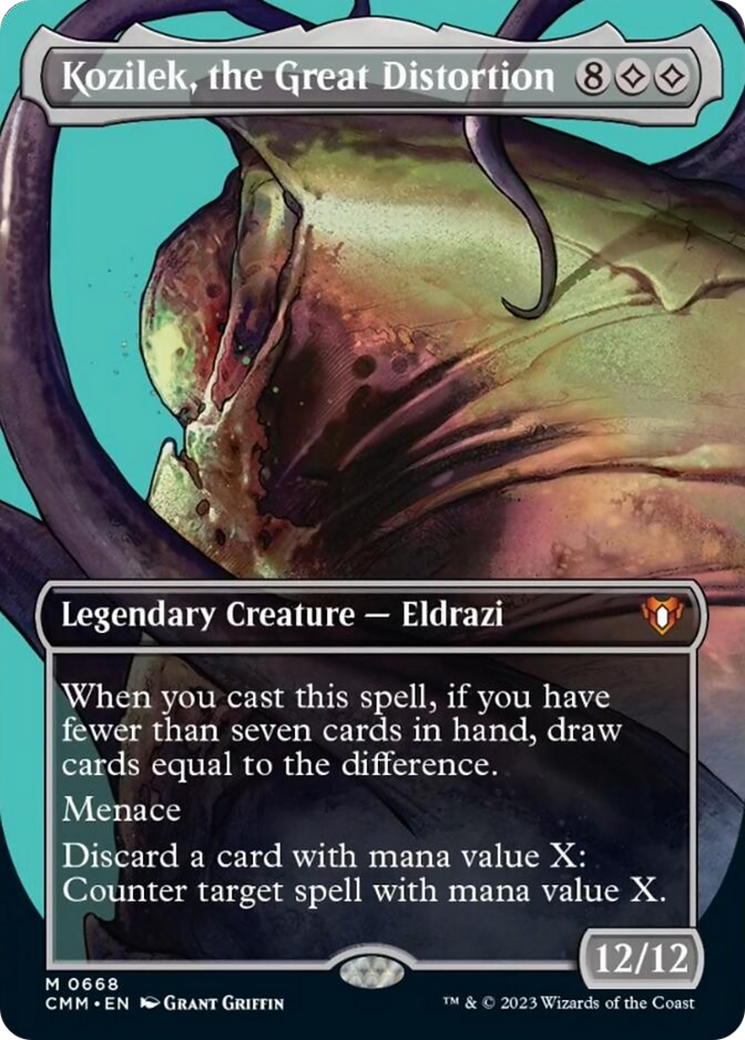 Kozilek, the Great Distortion (Borderless Profile) [Commander Masters] | Game Master's Emporium (The New GME)