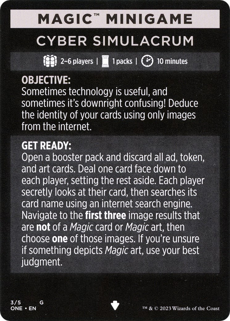Cyber Simulacrum (Magic Minigame) [Phyrexia: All Will Be One Minigame] | Game Master's Emporium (The New GME)
