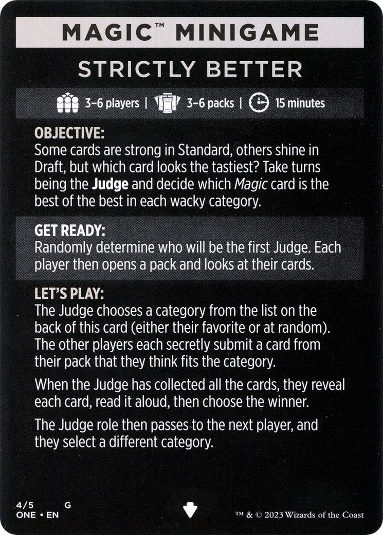 Strictly Better (Magic Minigame) [Phyrexia: All Will Be One Minigame] | Game Master's Emporium (The New GME)