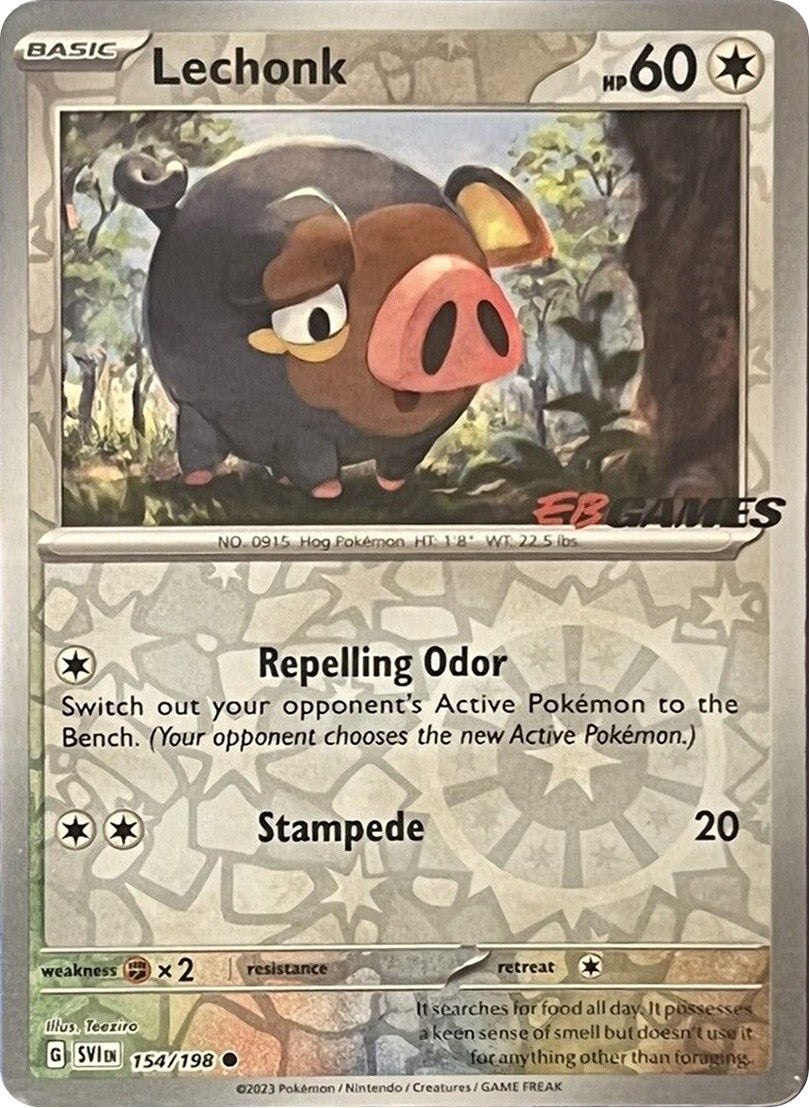 Lechonk (154/198) (EB Games Promo) [Scarlet & Violet: Base Set] | Game Master's Emporium (The New GME)