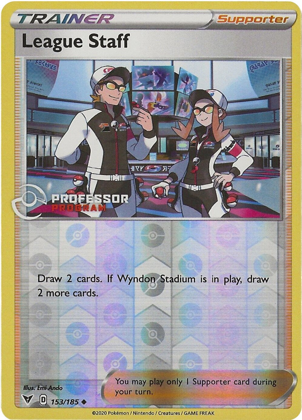 League Staff (153/185) (Professor Program Promo) [Sword & Shield: Vivid Voltage] | Game Master's Emporium (The New GME)