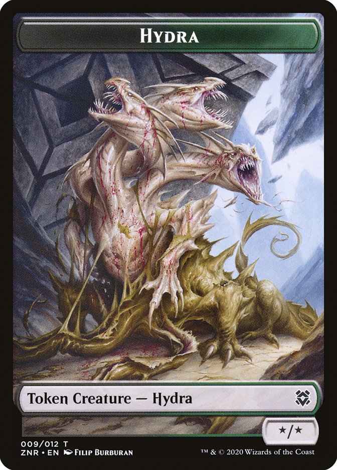 Cat Beast // Hydra Double-Sided Token [Zendikar Rising Tokens] | Game Master's Emporium (The New GME)