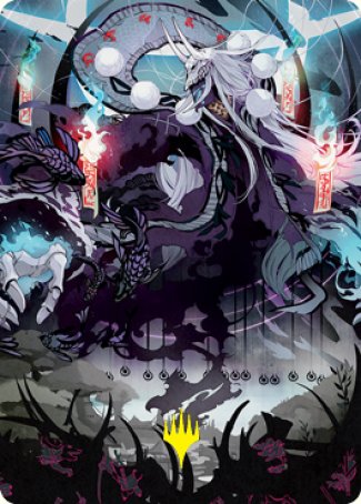 Echo of Death's Wail Art Card (Gold-Stamped Signature) [Kamigawa: Neon Dynasty Art Series] | Game Master's Emporium (The New GME)