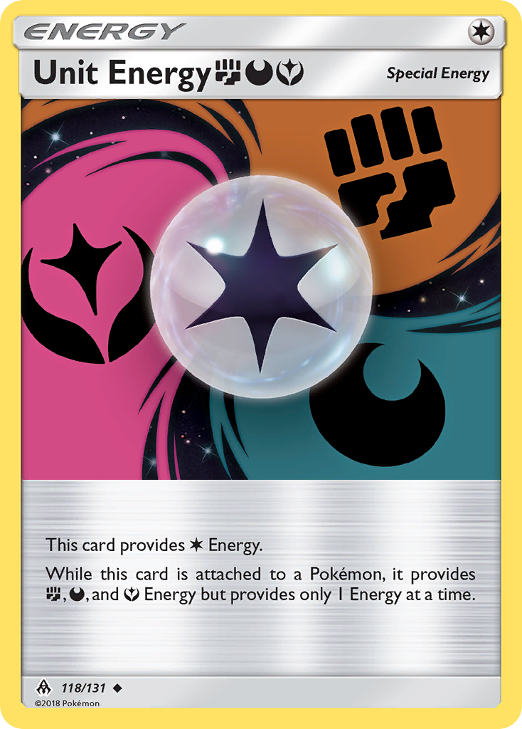 Unit Energy (118/131) (Fighting, Darkness, Fairy) [Sun & Moon: Forbidden Light] | Game Master's Emporium (The New GME)