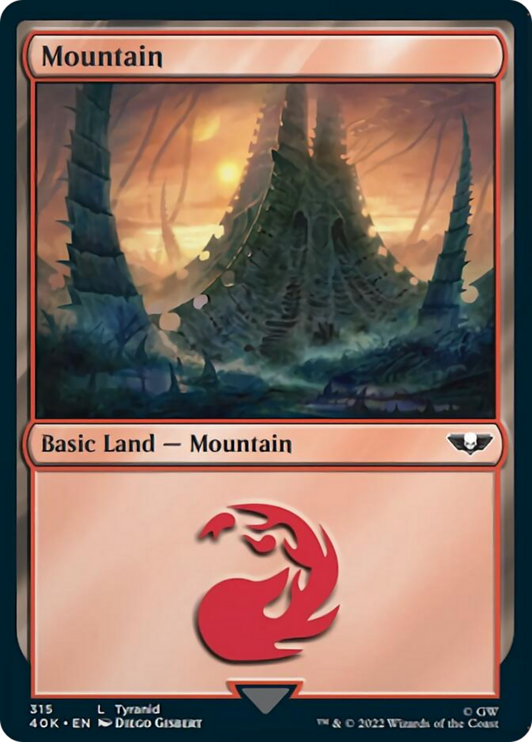 Mountain (315) (Surge Foil) [Warhammer 40,000] | Game Master's Emporium (The New GME)