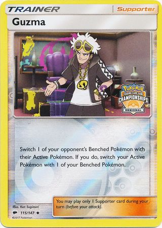 Guzma (115/147) (League Promo) [Sun & Moon: Burning Shadows] | Game Master's Emporium (The New GME)