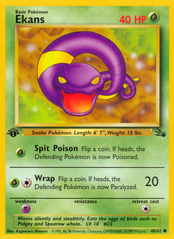 Ekans (46/62) [Fossil 1st Edition] | Game Master's Emporium (The New GME)