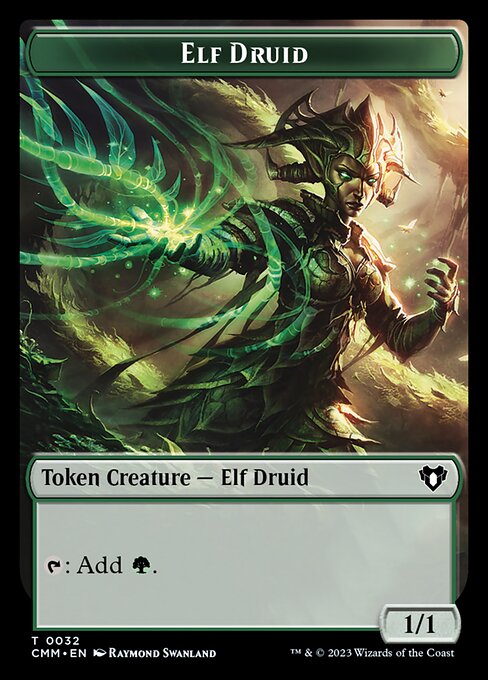 Treasure // Elf Druid Double-Sided Token [Commander Masters Tokens] | Game Master's Emporium (The New GME)