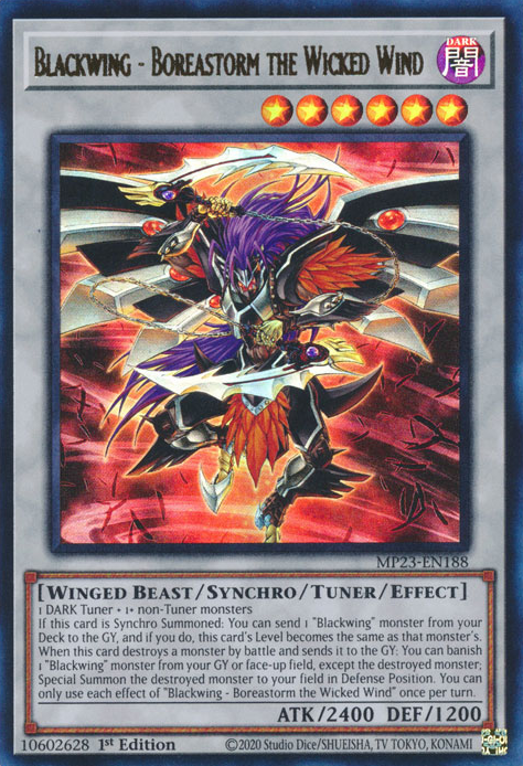 Blackwing - Boreastorm the Wicked Wind [MP23-EN188] Ultra Rare | Game Master's Emporium (The New GME)